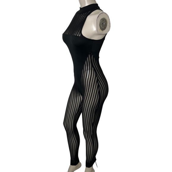 SOLD/Sexy Black Mesh Fashion Jumpsuit - Picture 8 of 15